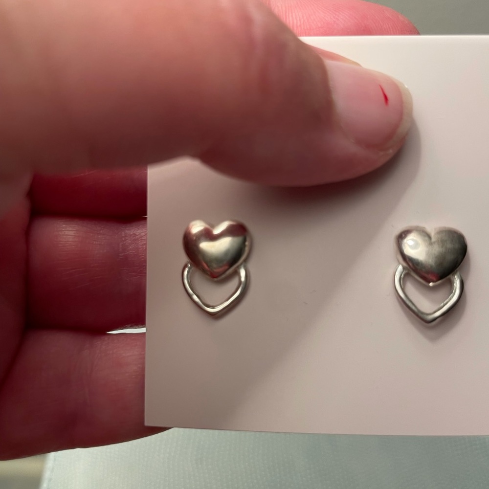 Authentic Tiffany & Co. heart 925 silver heart earrings.